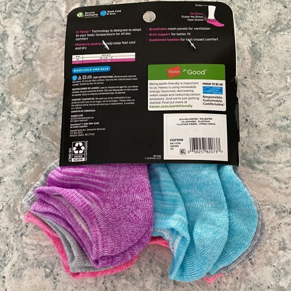 Hanes Premium Performance No Show Socks